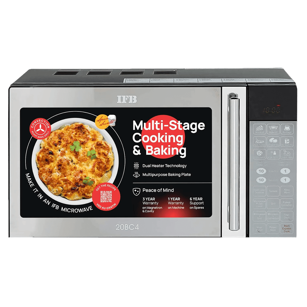 IFB 20L Convection Microwave Oven with 71 Autocook Menus (20BC4, Black)